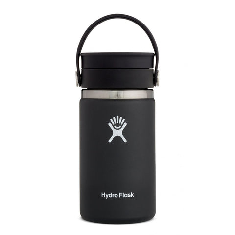 hydro flask wide mouth black 12 oz coffee with flex sip lid