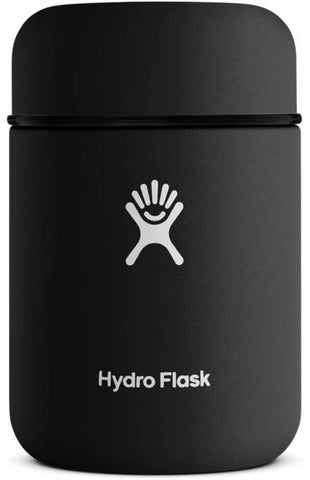 black 12 oz hydro flask food flask is perfect for keeping your soup hot on the go. made from food grade stainless steel and are BPA and phthalate free.