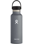 graphite 18 oz standard mouth hydro flask bottle keeps liquids cold for up to 24 hours and hot up to 6. bpa-free 