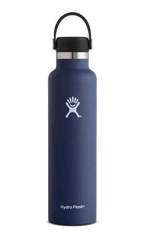 cobalt 24 oz standard mouth hydro flask bottle keeps liquids cold for up to 24 hours and hot up to 6. bpa-free 