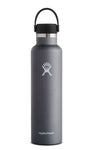 graphite 24 oz standard mouth hydro flask bottle keeps liquids cold for up to 24 hours and hot up to 6. bpa-free 