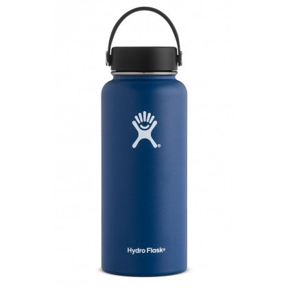 cobalt 40 oz wide mouth hydro flask bottle keeps liquids cold for up to 24 hours and hot up to 6. bpa-free 