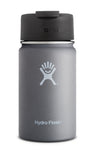 graphite 12 oz wide mouth hydro flask bottle keeps liquids cold for up to 24 hours and hot up to 6. bpa-free 