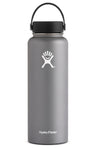 graphite 40 oz wide mouth hydro flask bottle keeps liquids cold for up to 24 hours and hot up to 6. bpa-free 