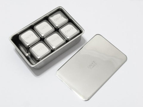 stainless steel ice cubes, set of 6