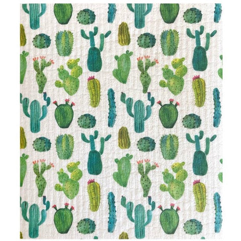 cactus pattern swedish dishcloth