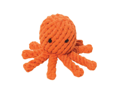 jax & bones elton the octopus large 5" rope toy is hand tied and dyed using non-toxic vegetable dyes. machine washable