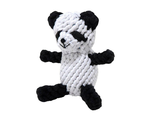 jax & bones petey the panda large 7" rope toy is hand tied and dyed using non-toxic vegetable dyes. machine washable