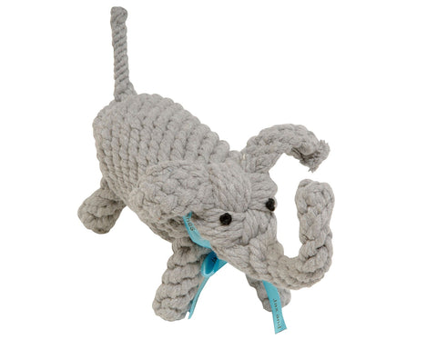 jax & bones coco the elephant large 10" rope toy is hand tied and dyed using non-toxic vegetable dyes. machine washable