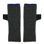 katie mawson felted wool fingerless gloves striped gloves charcoal