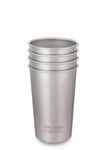 klean kanteen 16 oz brushed stainless pint cup, set of 4. bpa & bps free.