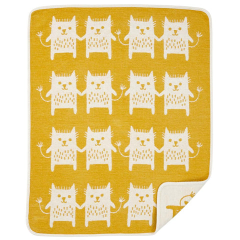 klippan children's blanket organic cotton chenille yellow little me