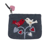 klippan felted wool purse, love birds