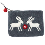 klippan felted wool purse, reindeer