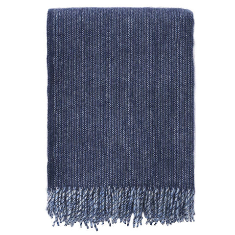 klippan eco lamb’s wool throw, blue shimmer 