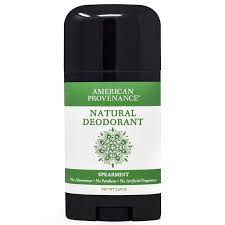 american provenance spearmint all natural deodorant has no aluminum, no harsh chemicals, no preservatives and no artificial fragrances