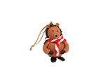 little hedgehog ornament is handcrafted from painted bread dough in ecuador