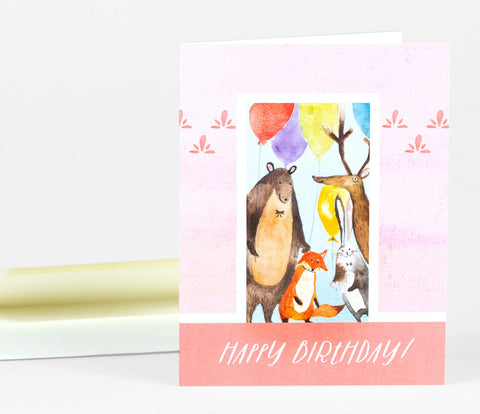 happy birthday animals, loose leaves paper goods