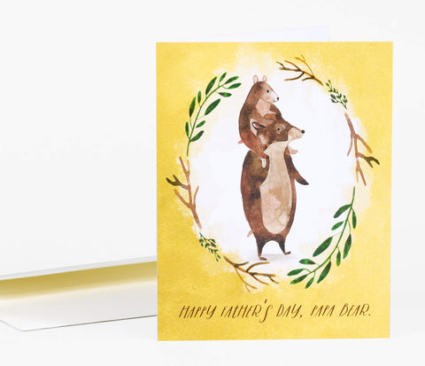 happy father's day, papa bear, loose leaves paper goods