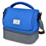 lunchbots insulated duplex lunch bag, royal
