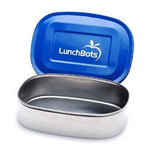 lunchbots stainless steel uno with blue lid