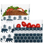 lunchskins charcoal bear reusable sandwich bag + snack bag 2-pack bundle