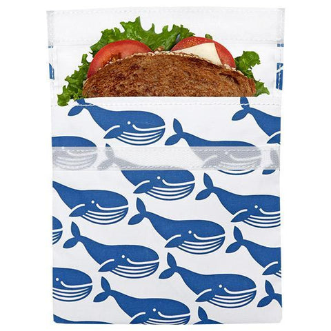 lunchskins reusable sandwich bag blue whale