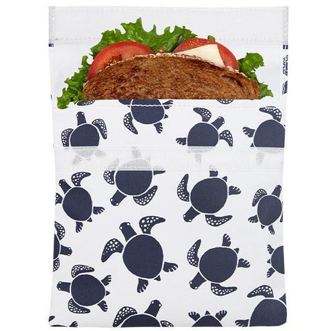 lunchskins reusable sandwich bag navy sea turtle