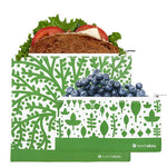 lunchskins reusable zippered sandwich bag + snack bag 2-pack bundle green tree