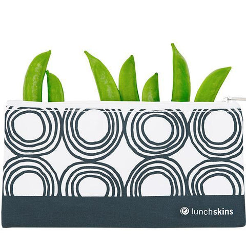lunchskins reusable zippered snack bag charcoal circles