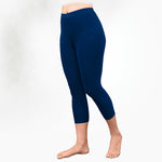 maggie's organics, organic cotton basic leggings midcalf, navy