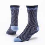 maggie's organics organic cotton trouser socks - arrow, navy/blue - size medium, large