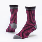 maggie's organics organic cotton trouser socks - arrow, black/pink - size medium, large
