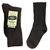 maggie's organics organic cotton crew socks - classic, brown 