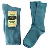maggie's organics organic cotton crew socks - classic, light blue 
