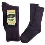 maggie's organics organic cotton crew socks - classic, purple 