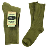 maggie's organics organic cotton crew socks - classic, green 