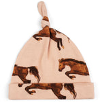 milkbarn organic cotton knotted hat, pink horse