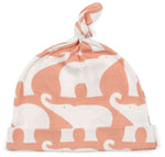 milkbarn organic cotton knotted hat, rose elephant