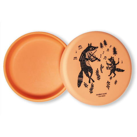 modern-twist fox family - melon meal sets come with a food bowl and lid made of 100% pure food-grade silicone