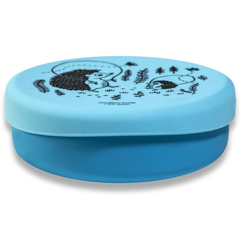modern-twist hedgehog family - cornflower meal sets come with a food bowl and lid made of 100% pure food-grade silicone