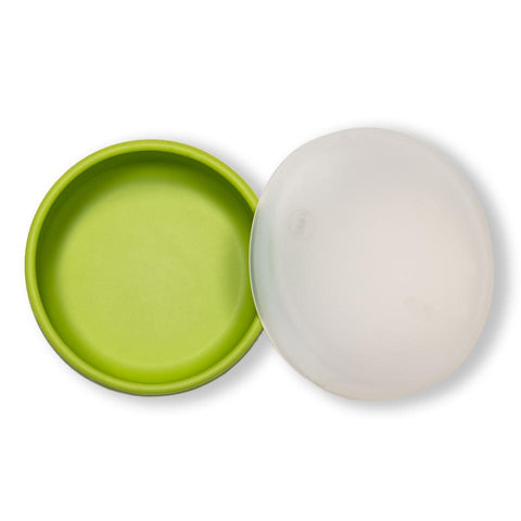 modern-twist lime green snack set is a replacement for plastic containers. 100% pure food-grade silicone