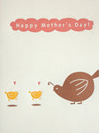 fugu fugu press mother's day quails letterpress printed on natural white recycled paper