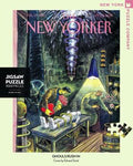 New York Puzzle Companys 1,000 piece jigsaw puzzle of the New Yorker cover ghouls rush in. Made in the USA