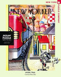 New York Puzzle Companys 500 piece jigsaw puzzle of the New Yorker cover model train. Made in the USA