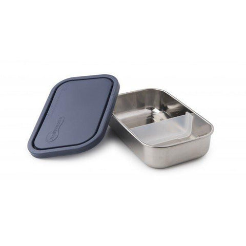 u-konserve ocean divided rectangle 25oz stainless steel food container with movable divider is a reusable bento-style lunchbox