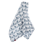 milkbarn blue elephant 100% GOTS certified organic cotton swaddle or baby blanket 