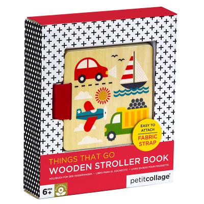 petit collage wood stroller book, things that go