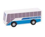 bus, planworld wooden toy from plan toys is made of sustainable rubber tree wood and painted with water-based dyes and organic color pigment
