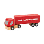 cargo truck, planworld wooden toy from plan toys is made of sustainable rubber tree wood and painted with water-based dyes and organic color pigment